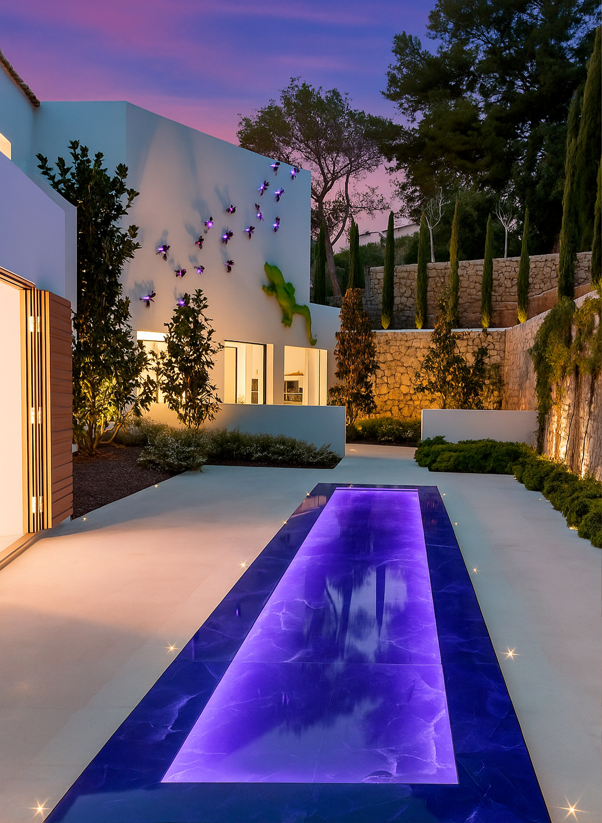 Garden of a luxury villa in Ibiza